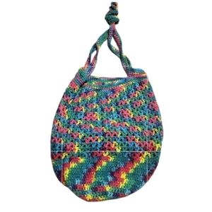 Multicolor Crochet Hobo Boho Bag Satchel Multifunction Purse